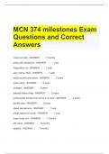 MCN 374 milestones Exam Questions and Correct Answers 