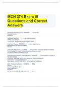 MCN 374 Exam III Questions and Correct Answers 