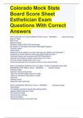 Colorado Mock State Board Score Sheet Esthetician Exam Questions With Correct Answers