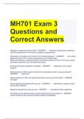 MH701 Exam 3 Questions and Correct Answers 