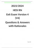 2023/2024 HESI RN Exit Exam Version 4 (V4)- Questions & Answers with Rationales