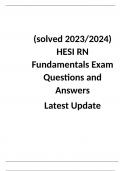 HESI Fundamentals Exam Full Exam Package 2023/2024 | Verified Exam Sets