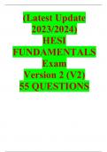 (Latest Update 2023/2024) HESI FUNDAMENTALS Exam Version 2 (V2) (55 Questions & Answers)