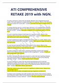 NGN ATI RN COMPREHENSIVE RETAKE EXAM QUESTIONS WITH VERIFIED ANSWERS 2019 . A+ GUARANTEED. 