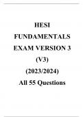 HESI FUNDAMENTALS EXAM VERSION 3 (V3) (2023/2024) All 55 Questions