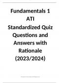 Fundamentals 1 ATI  Standardized Quiz Questions and Answers with Rationale (2023/2024)