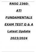 RNSG 2360 ATI FUNDAMENTALS EXAM TEST Q & A Latest Update 2023/2024