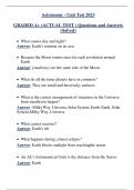 Astronomy - Unit Test 2023 GRADED A+ (ACTUAL TEST ) Questions and Answers  (Solved)