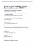 ACSM Exercise Physiologist Exam Questions & Answers 2023/2024