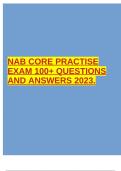 NAB CORE PRACTISE EXAM 100+ QUESTIONS AND ANSWERS 2023.