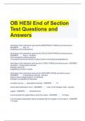 Bundle For OB HESI Exam Questions and Answers All Correct