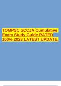 TOMPSC SCCJA Cumulative Exam Study Guide RATED 100% 2023 LATEST UPDATE.