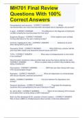 MH701 Final Review Questions With 100% Correct Answers