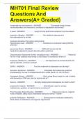 MH701 Final Review  Questions And Answers(A+ Graded)