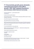 F 1 Economists growth gross domestic unemployment factors that affect growth. GDP GNP Updated Questions and Answers 2023 Solved Correctly