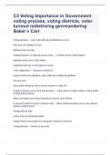 C3 Voting Importance in Government voting process, voting districts, voter turnout redistricing gerrmandering Baker v Carr