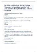 B6 Different Media in Social Studies Propoganda, sources, emotion self preservation Study Guide 2023 solved correctly