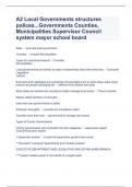 A2 Local Governments structures polices...Governments Counties, Municipalities Supervisor Council system mayor school board