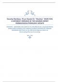 Dorothy Markham, 78 yrs Female CC: “Diarrhea” (NUR 6104) 2 DIFFERENT VERSIONS OF THE ANSWER EXPERT  FEEDBACK(SOLUTIONS)2023 UPDATE