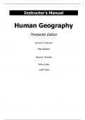 Human Geography Landscapes of Human Activities 13th Edition By Mark Bjelland, Daniel Montello, Jerome Fellmann, Arthur Getis, Judith Getis (Instructor Manual)