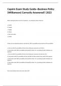 Capsim Exam Study Guide--Business Policy (Williamson) Correctly Answered!!