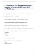 2. Leadership and Management (Legal Aspects of Nursing) HESI book 2023 verified to pass   Provide the laws that control and regulate nursing practice in each state to protect the public from harm - correct answer Nurse Practice Acts  Is a legal document -