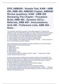 EPIC AMB400 - Sample Test, KAW - AMB 400, AMB 400, AMB400 Chapter, AMB400 Review questions, KAW - AMB 400 Reviewing The Chapter - Procedure Build, AMB 400 - Dynamic OCCs - Referrals, AMB 400 - Immunizations, Amb 400 - Preference Lists, AMB 400 - Smar...