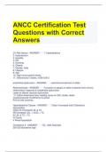 ANCC Certification Test Questions with Correct Answers