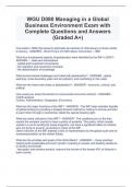 WGU D080 Managing in a Global Business Environment Exam with Complete Questions and Answers (Graded A+)