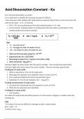 Chemistry Alevel Acid Dissociation Constant  Notes