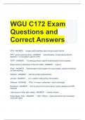 WGU C172 Exam Questions and Correct Answers 