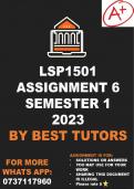 LSP1501 ASSIGNMENT 6 2023 (ANSWERS)