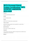 WITS Personal Trainer Certification 2023/2024 VERIFIED ANSWERS BUNDLED EXAM SOLUTIONS 