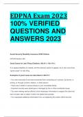 EDPNA Exam 100%  VERIFIED 2023 QUESTIONS AND  ANSWERS