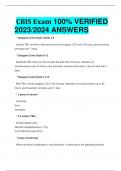 CBIS Exam 100% VERIFIED 2023/2024 ANSWERS