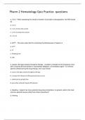 Pharm 2 Hematology Quiz Practice  questions Latest test