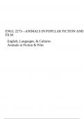 ENGL 2273—ANIMALS IN POPULAR FICTION AND FILM English, Languages, & Cultures Animals in Fiction & Film