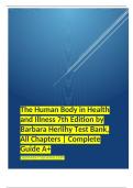 The Human Body in Health and Illness 7th Edition by Barbara Herlihy Test Bank, All Chapters | Complete Guide A+