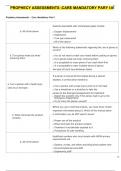 NURS 111 Prophecy Assessments - Core Mandatory Part I-III with answers