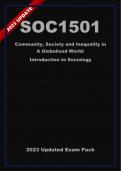 SOC1501 Updated Exam Pack (2024) Oct/Nov [A+ Guaranteed] - Community, Society And Inequality In A Globalised World: Introduction To Sociology