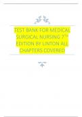 TEST BANK FOR MEDICAL SURGICAL NURSING 7TH EDITION BY LINTON ALL CHAPTERS COVERED