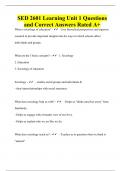 SED 2601 Learning Unit 1 Questions and Correct Answers Rated A+