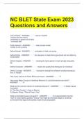 NC BLET State Exam 2023 Questions and Answers 