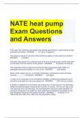 NATE heat pump Exam Questions and Answers 