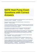 NATE Heat Pump Exam Questions with Correct Answers 