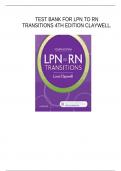 TEST BANK FOR LPN TO RN TRANSITIONS 4TH EDITION CLAYWELL