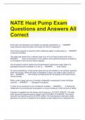 NATE Heat Pump Exam Questions and Answers All Correct 