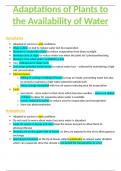 OCR A/AS-Level Biology 3.3.6 Adaptations of Plants to the Availability of Water