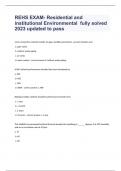 REHS EXAM- Residential and institutional Environmental  fully solved 2023 updated to pass