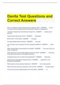 Davita Test Questions and Correct Answers 